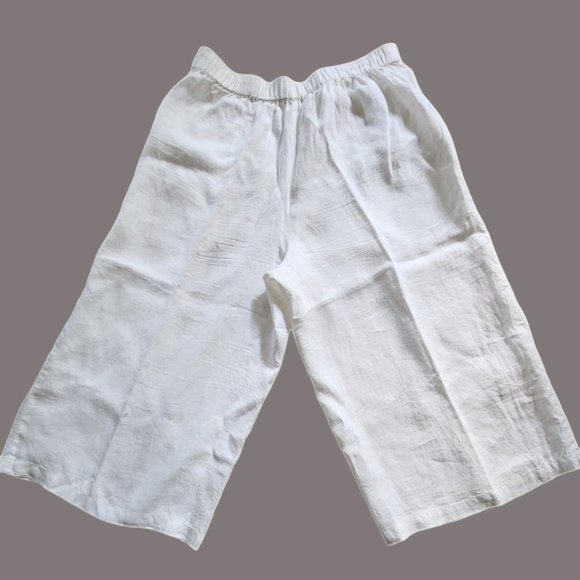 SIGRID OLSEN XL Cropped Wide Linen Pants - Picture 3 of 4